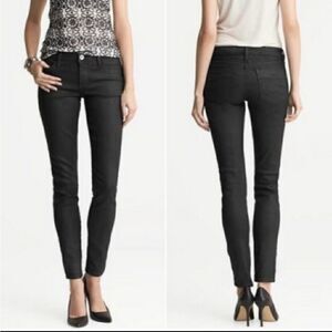 BANANA REPUBLIC black‎ pants coated shiny denim legging 28